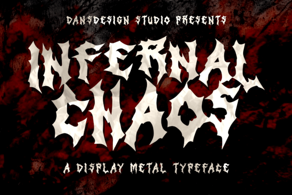Unleashing Visual Edge: Inferal Chaos Metal Blackletter